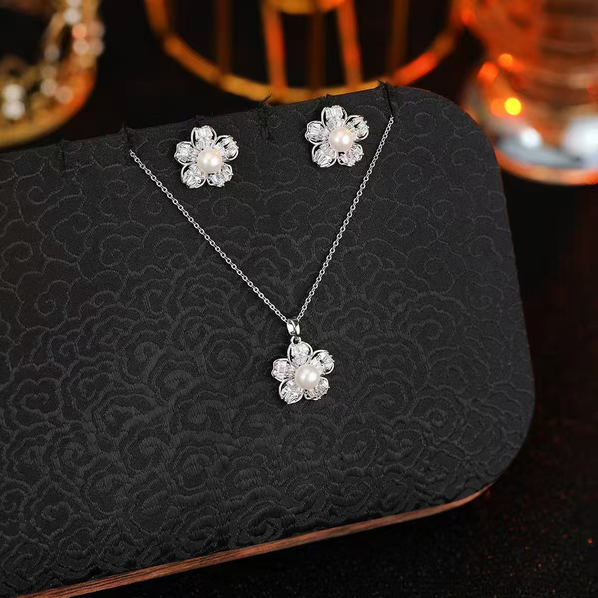 Pearl Blossom Silver Set