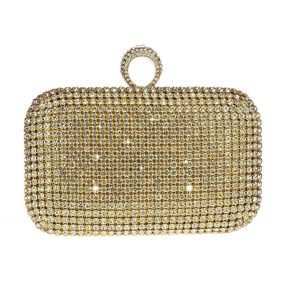 Francesca Crystal Clutch Gold