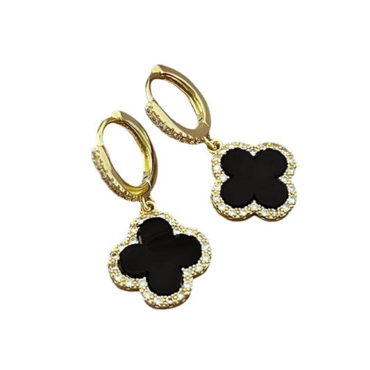 Black Clover Drop Earrings