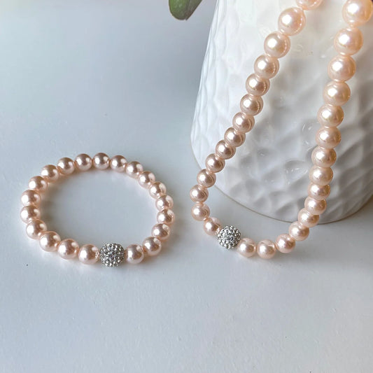 Baby Pink Shell Pearl Set