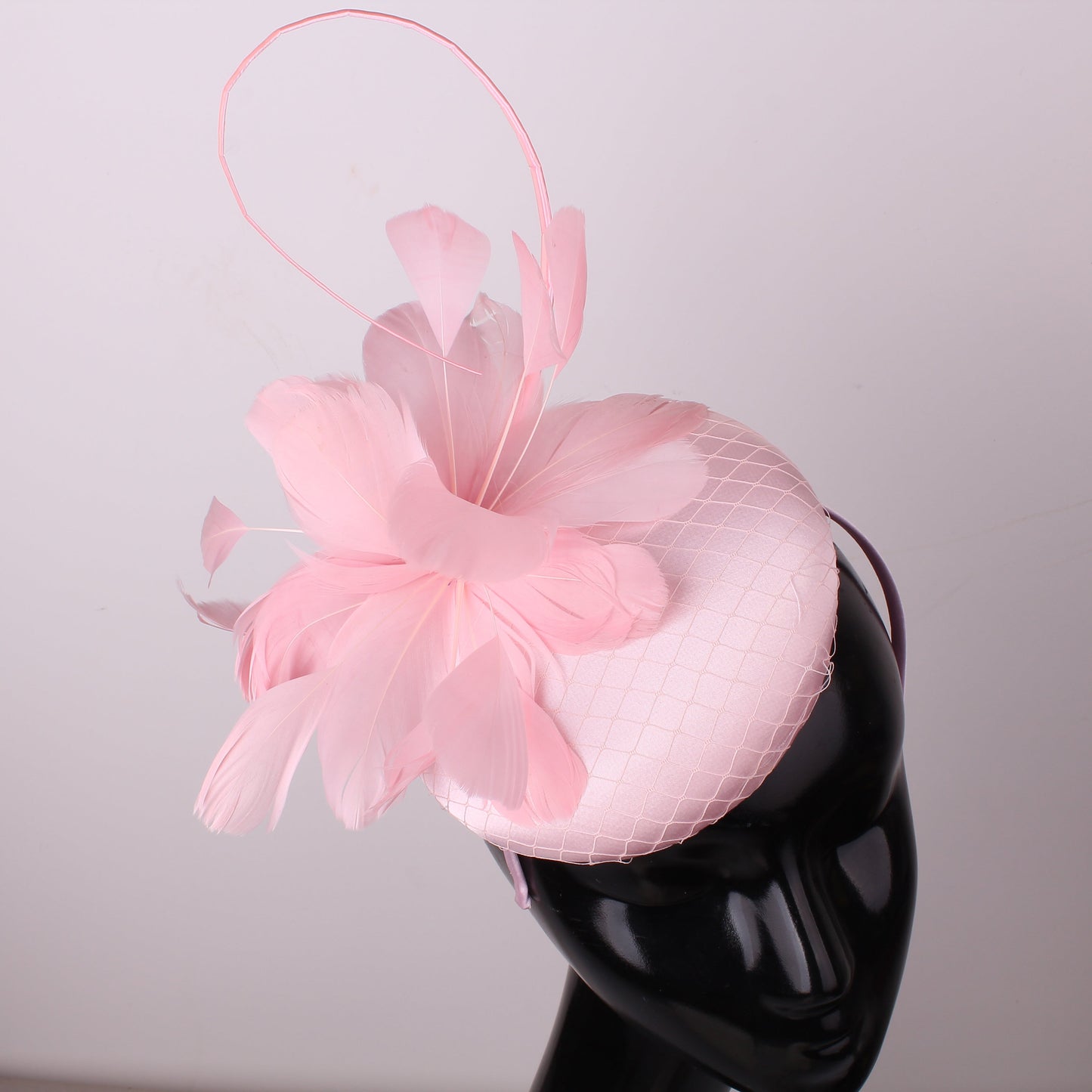 Fascinator Pink Feather Cluster