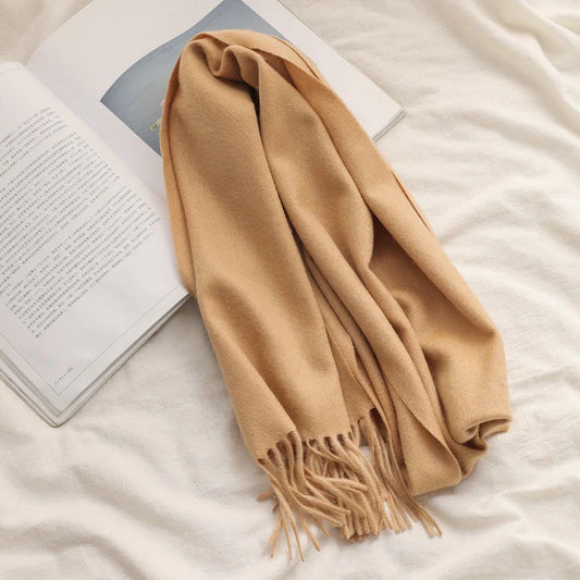100% Wool Scarf Tan