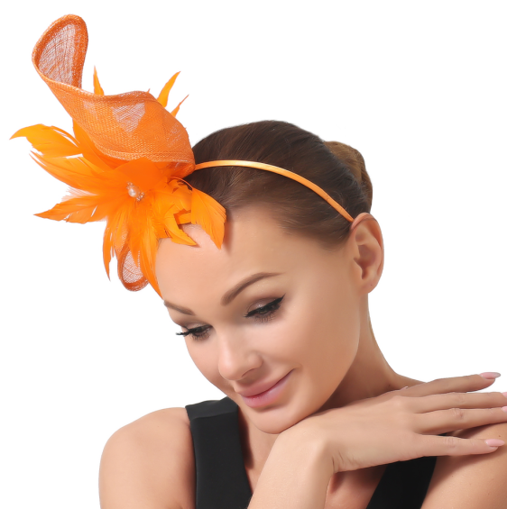 Bella Orange Fascinator