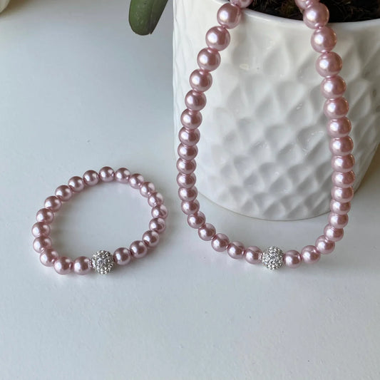 Pink Shell Pearl Set