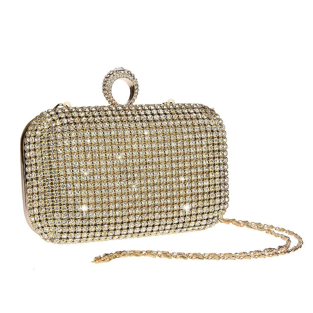 Francesca Crystal Clutch Gold