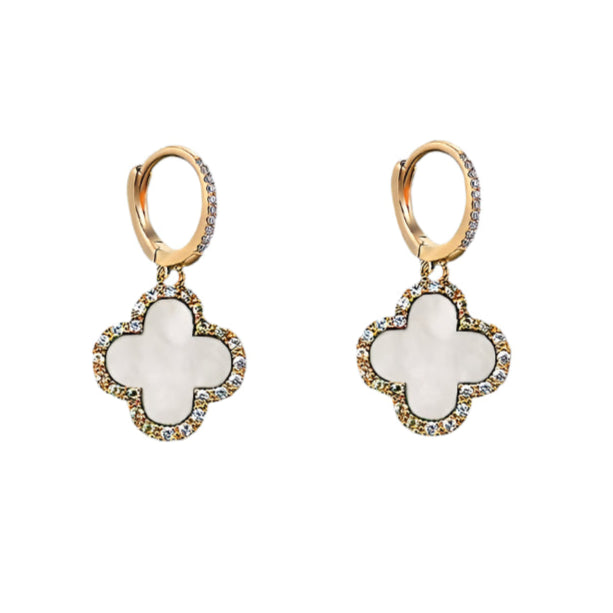 White Clover Drop Earrings