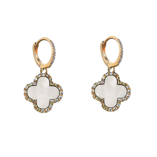 White Clover Drop Earrings