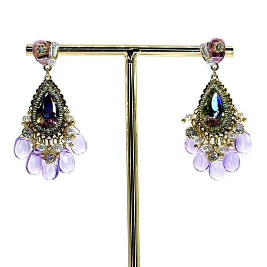 Purple Classic Medium Chandelier Earrings