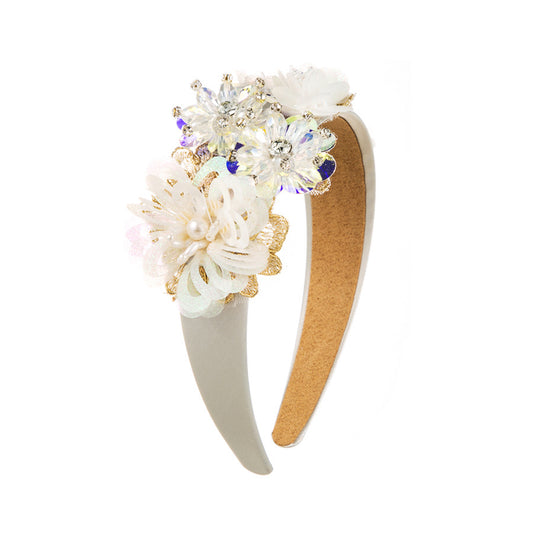 Cream Sequin Blossom Hairband