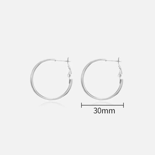 Silver 30 mm Hoops