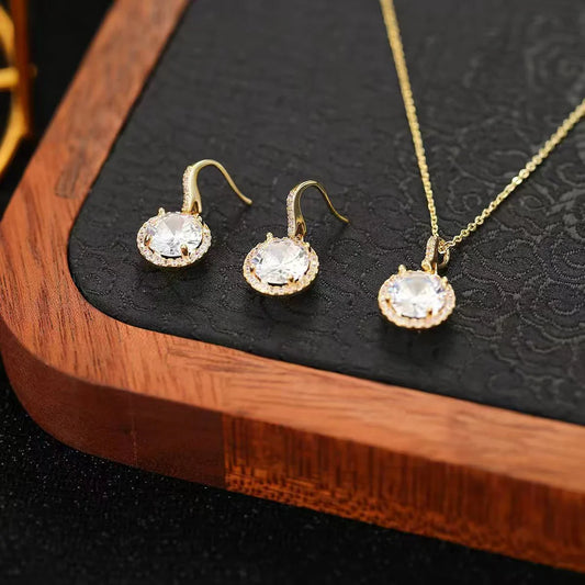 Classic Round Drop Gold Set