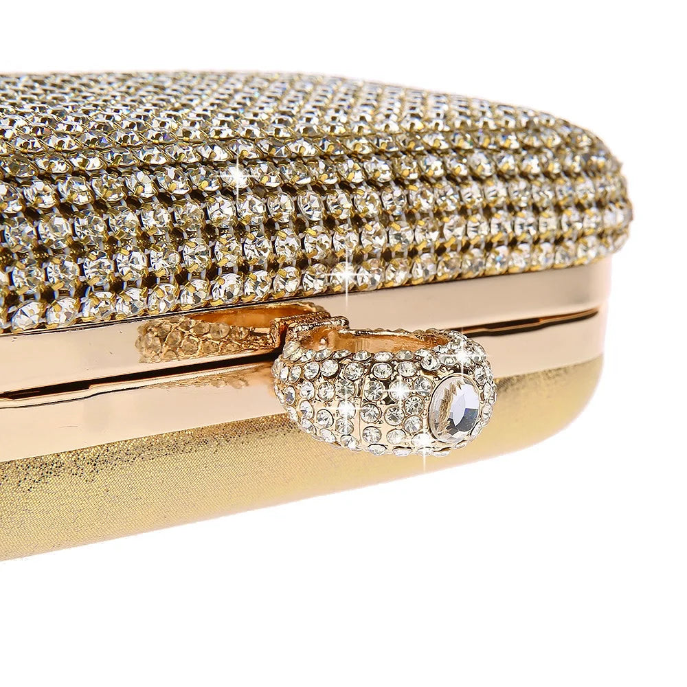 Francesca Crystal Clutch Gold