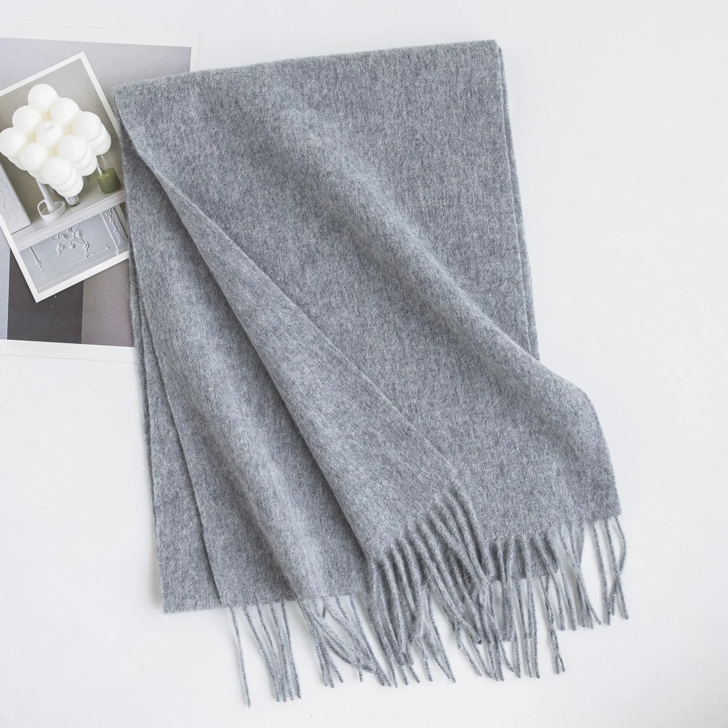 100% Wool Scarf Grey