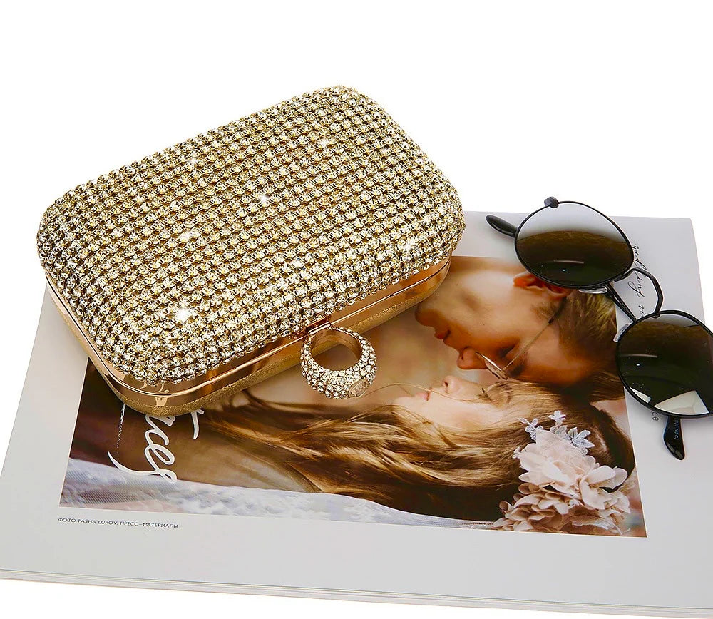 Francesca Crystal Clutch Gold