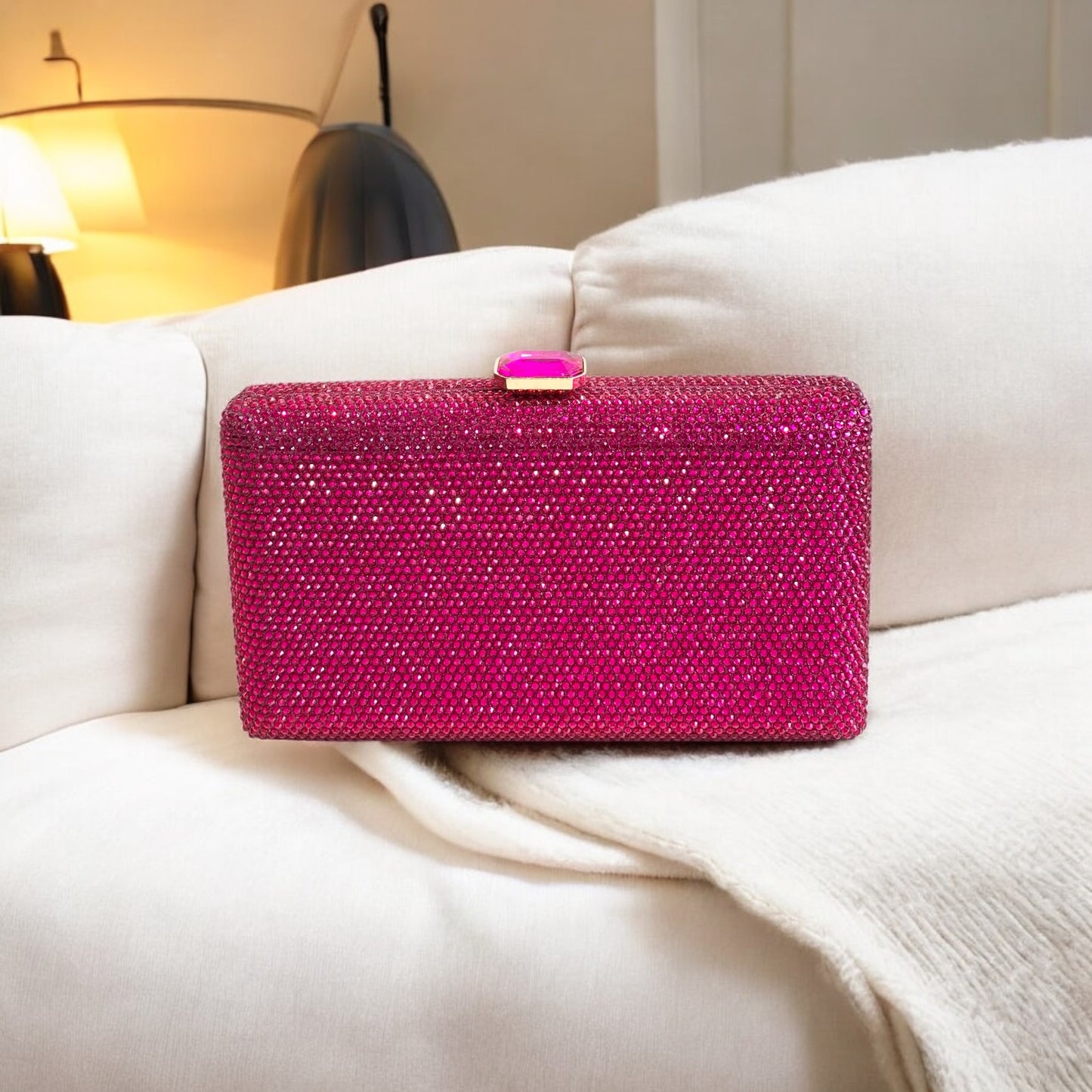 Brittany Glitz Clutch Fuchsia