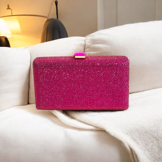 Brittany Glitz Clutch Fuchsia
