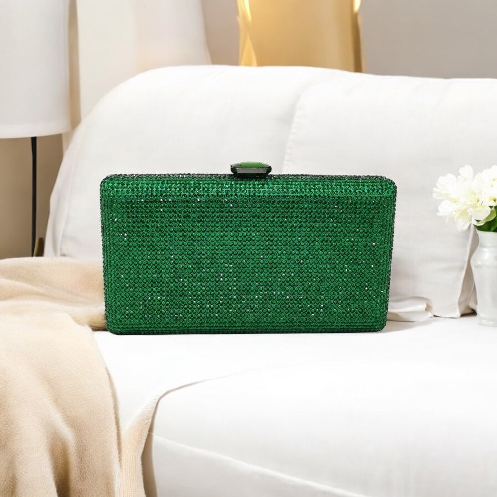 Brittany Glitz Clutch Green