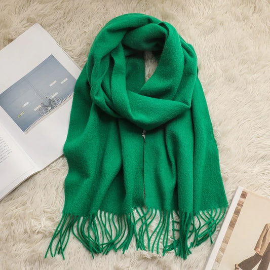 100% Wool Scarf Green