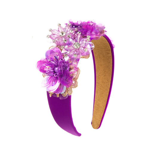 Purple Sequin Blossom Hairband