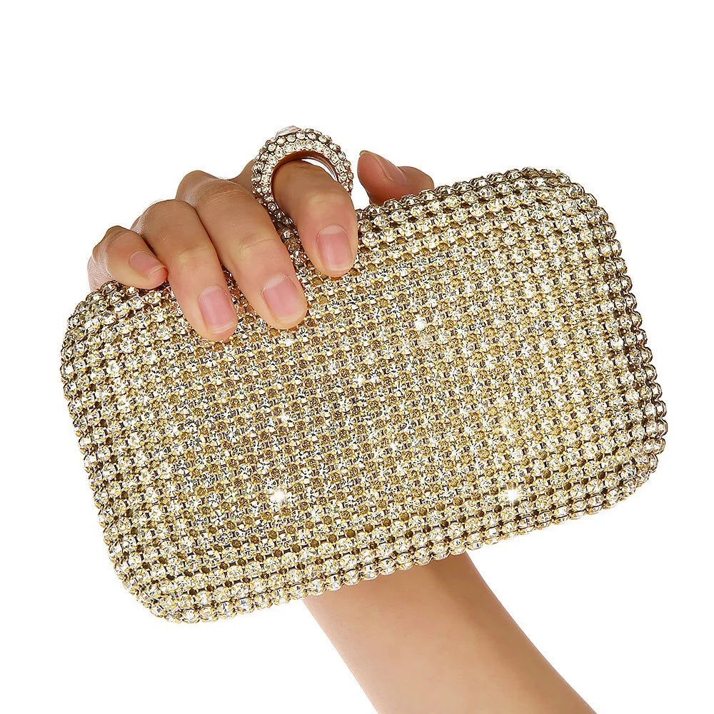 Francesca Crystal Clutch Gold