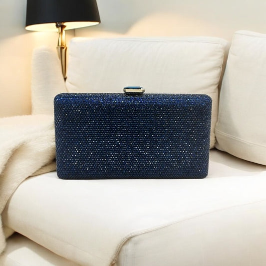 Brittany Glitz Clutch Navy