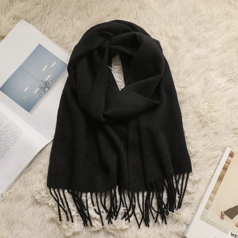 100% Wool Scarf Black