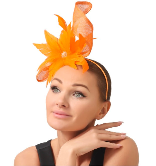 Bella Orange Fascinator