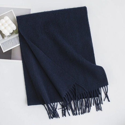 100% Wool Scarf Navy