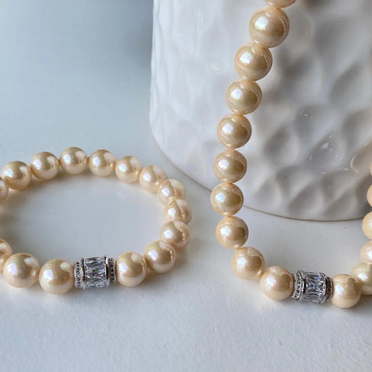Champagne Shell Pearl Set