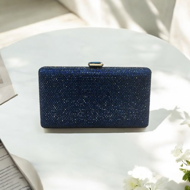Brittany Glitz Clutch Navy