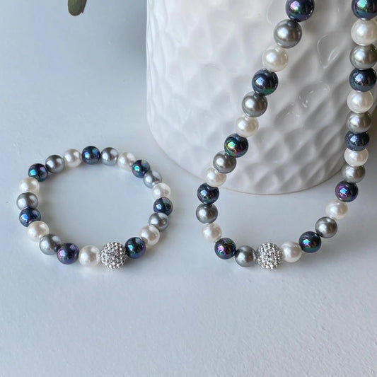 Blue Mix Shell Pearl Set