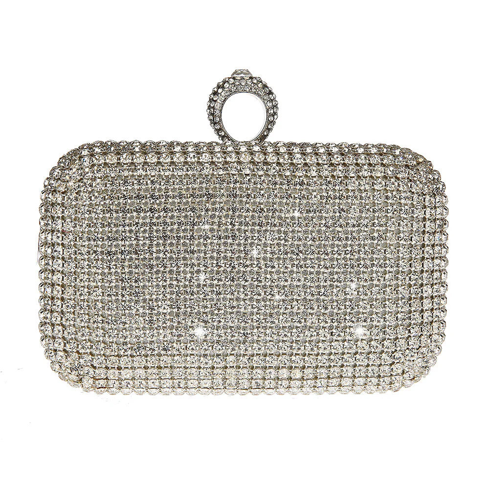 Francesca Crystal Clutch Silver