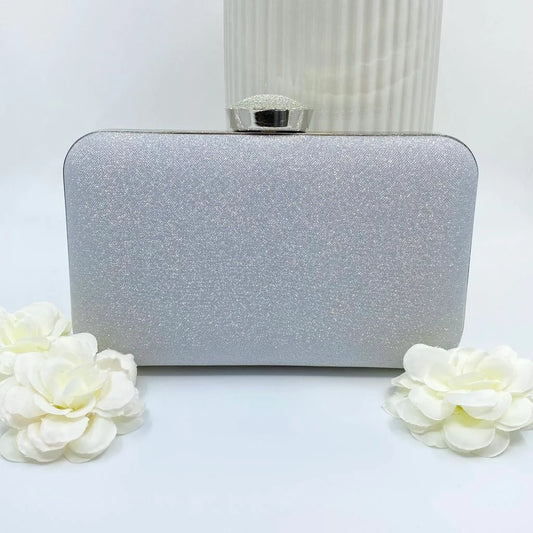 Riona Glitter Clutch Silver