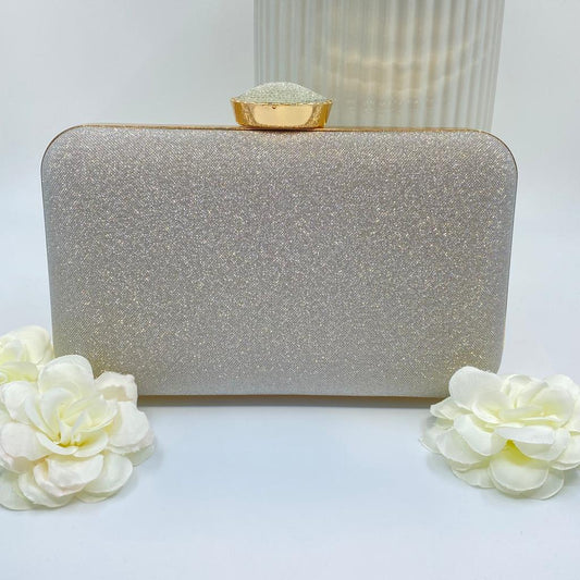 Riona Glitter Clutch Champagne