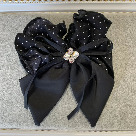 Polka Bow Black