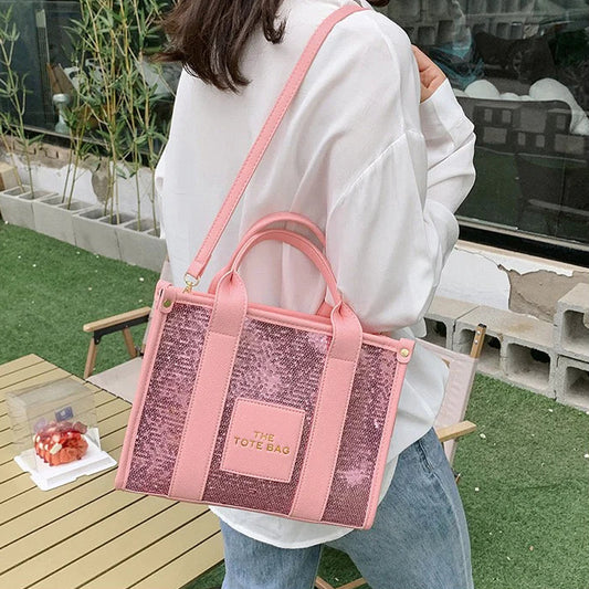 Pink Sequin Tote Bag