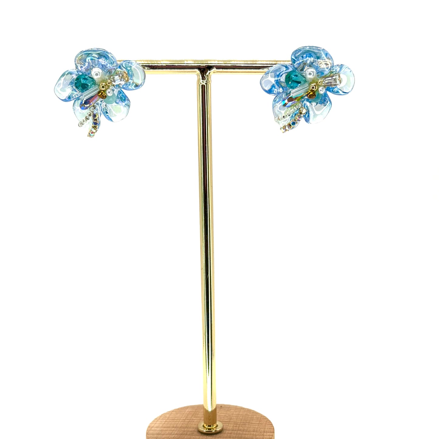 Blue Blooming Flower Studs