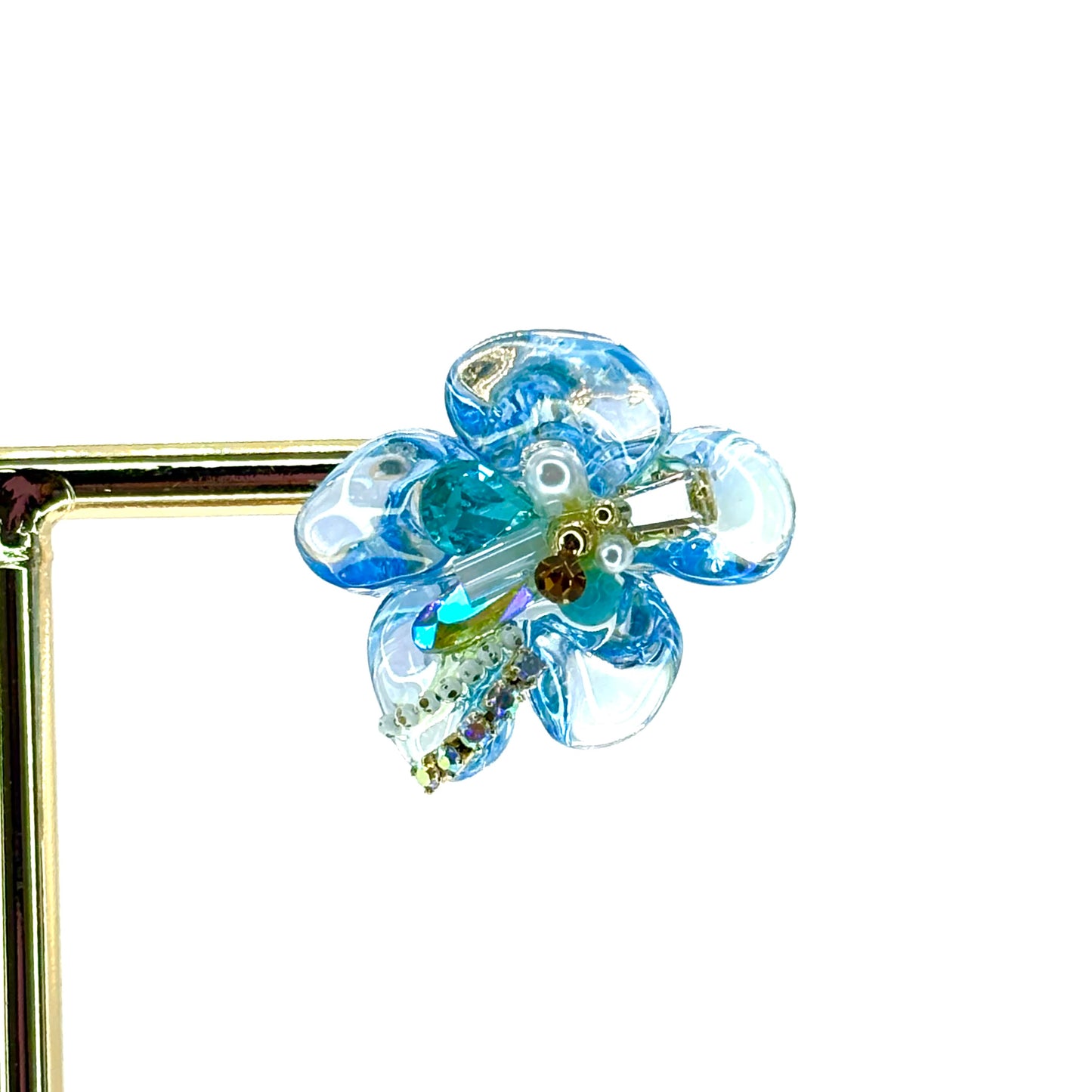 Blue Blooming Flower Studs