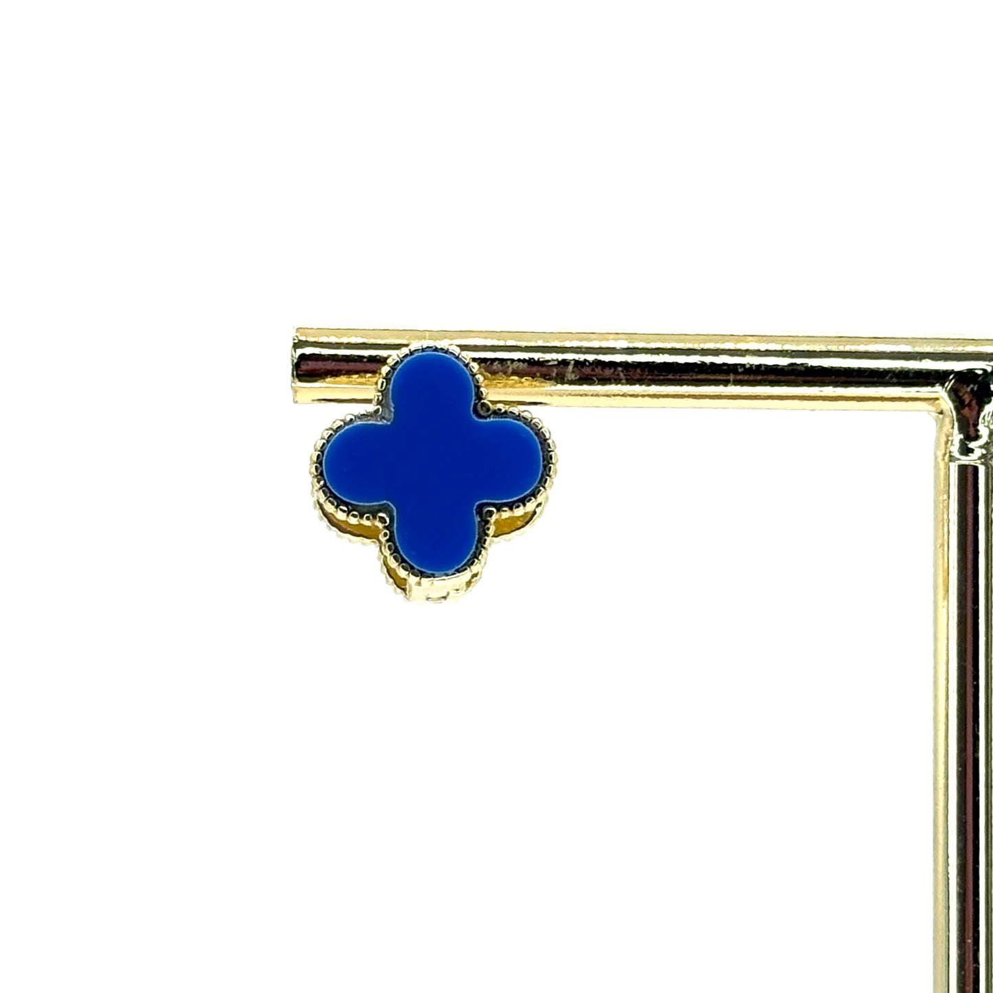 Royal Blue Crystal Clover Studs