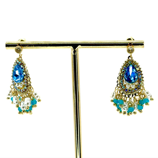 Blue Classic Small Chandelier Earrings