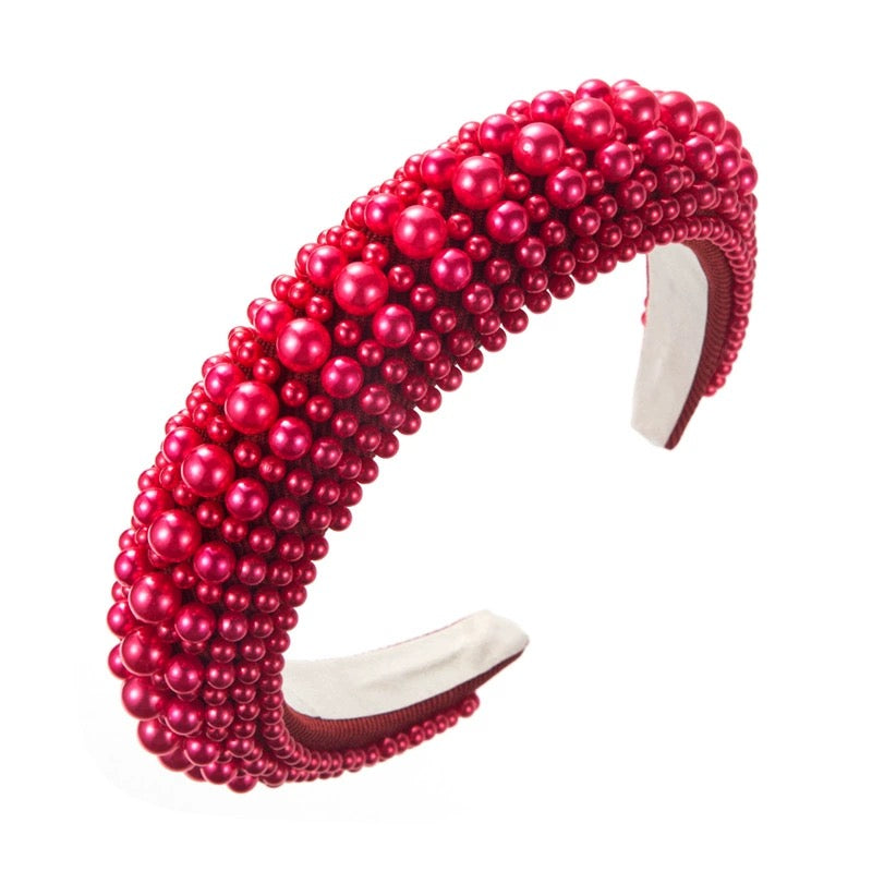 Hairband Red Pearls