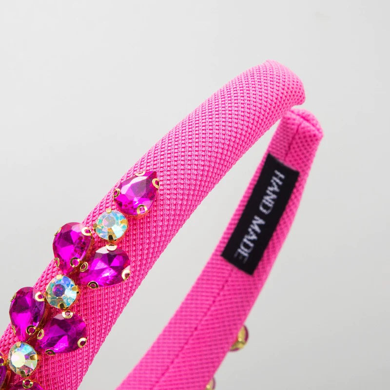 Ava Crystal Hairband Fuchsia