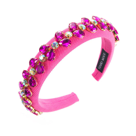 Ava Crystal Hairband Fuchsia