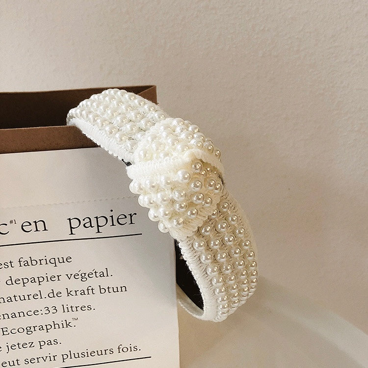 White Pearl Knot Hairband