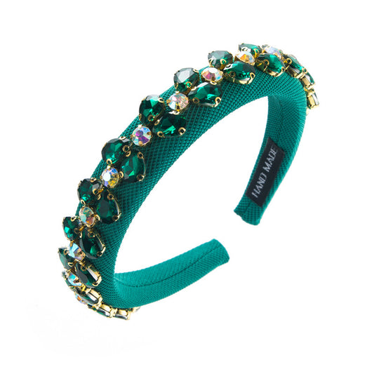Ava Crystal Hairband Green