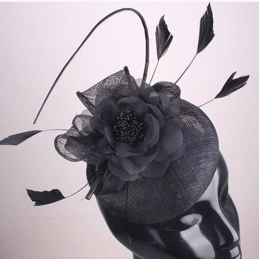 Black Flower Fascinator