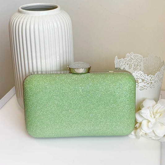 Riona Glitter Clutch Green
