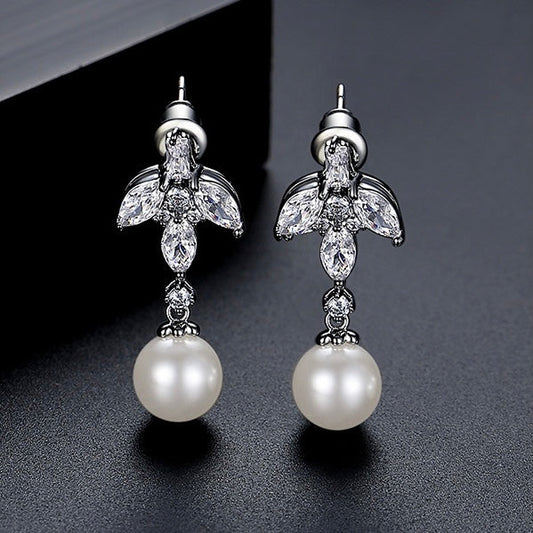 Bluebell Pearl Drop Earrings