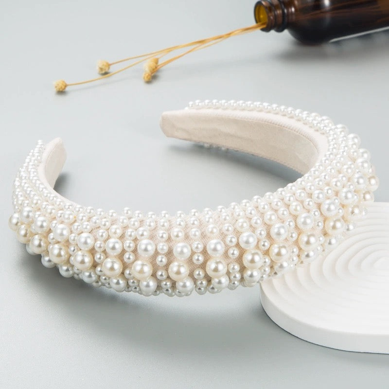 Cream Pearl Crown Hairband