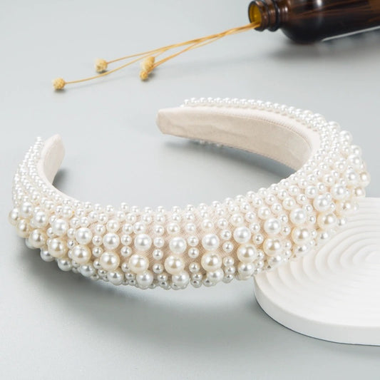 Cream Pearl Crown Hairband